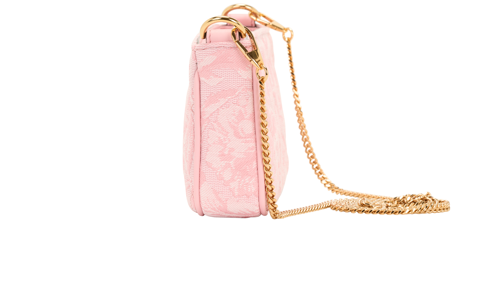 Jacquard Baroque Quilted Medusa Zip Crossbody, &pound;320, Handbags, Pink, Fabric, Bottom view